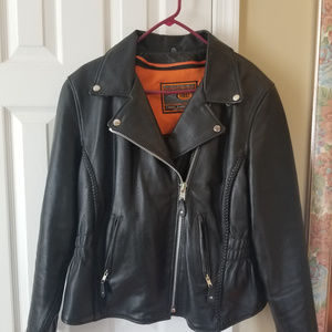 First Classic Women's Leather Motorcycle Jacket 2X